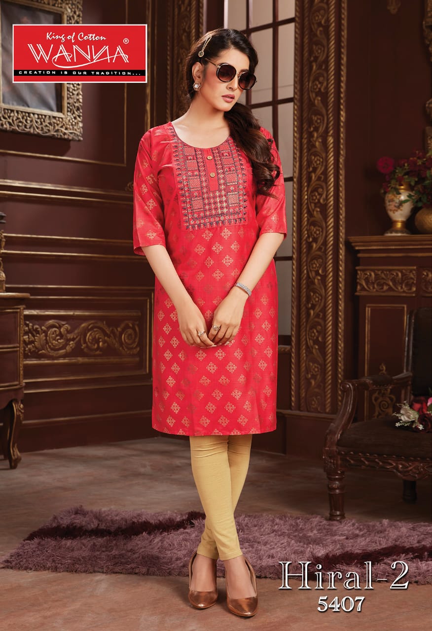 Wanna Hiral 2 Fancy Wear Rayon Printed Designer Kurti Collection